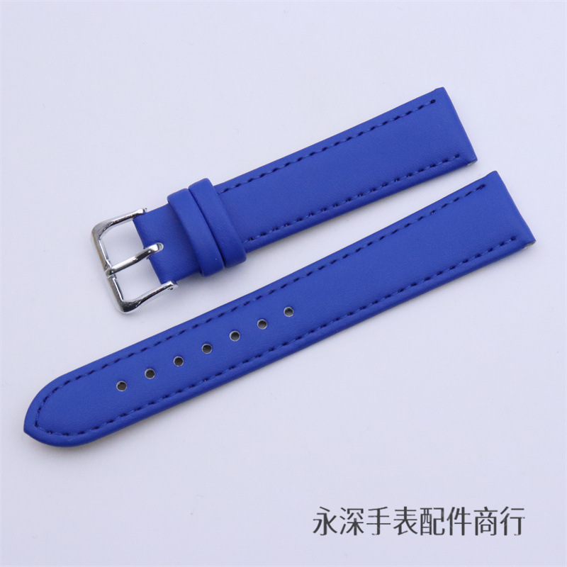 Accesorios de reloj para hombres y mujeres correa de cuero universal de siete colores correa de cuero PU correa de reloj de estudiantes correa de cuero correa de reloj