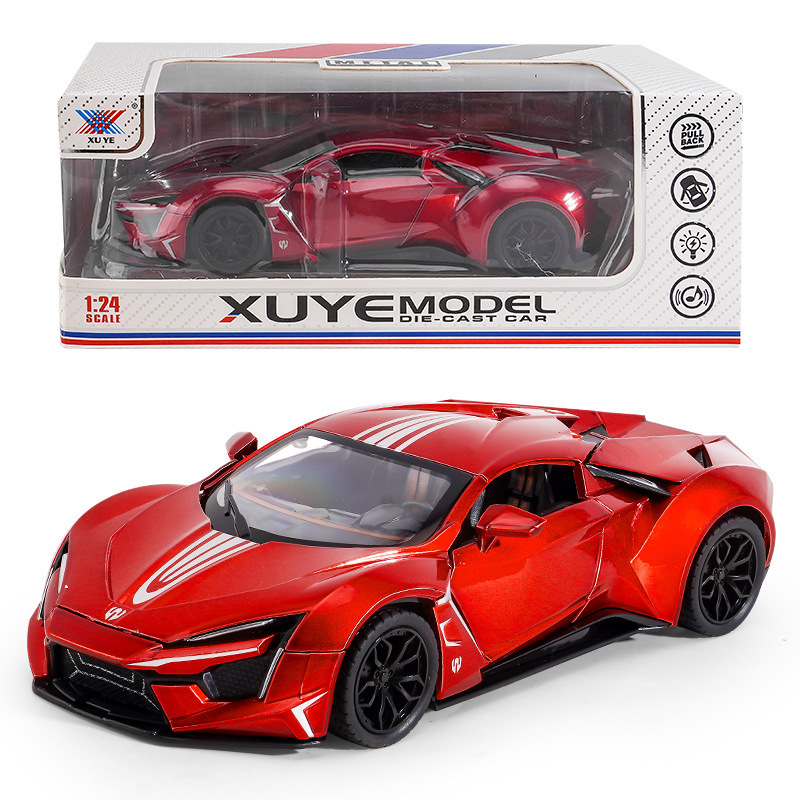 ディザトーンネットの赤い子供のおもちゃの男の子の大きいサイズのおもちゃの車の合金のスポーツカーは音楽の赤ちゃんの益智の小さい車を持ちます。|undefined