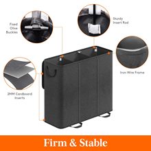 185L升洗衣篮3段超大带盖收纳桶脏衣服篮带手柄分隔洗衣分类脏衣