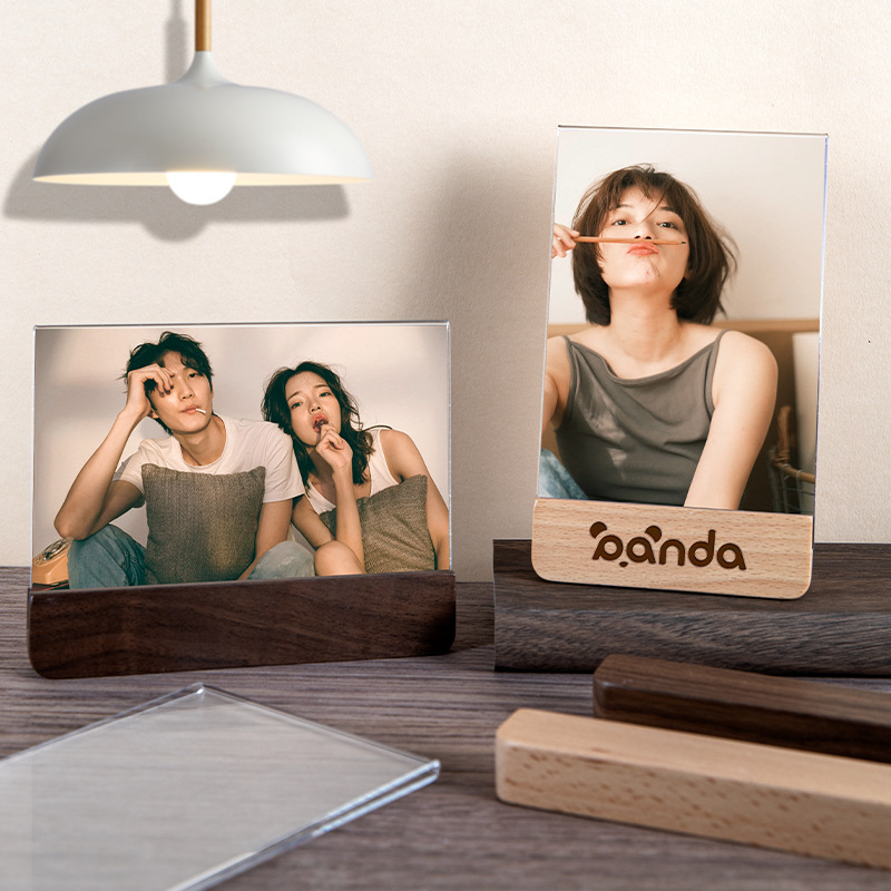 Solid Wood Photo Frame Display Stand 6inch 8inch Acrylic Display Frame Anniversary Frame Postcard Display Stand Picture Frame Solid Wood Photo Frame Display Stand 6inch 8inch Acrylic Display Frame Anniversary Frame Postcard Display Stand Picture Frame