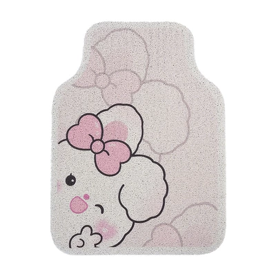 Blue Rain Silk Circle Car Floor Mats Cute Cartoon Car Wear-Resistant Easy Care Protective Mat Single Piece Car Floor Mats Wholesale (Universal Foot Pad) - bie-rabbit-foot-mat-front
