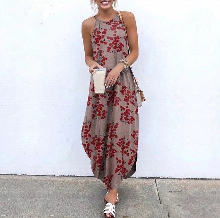 232g Weight Midi Dress Dress Length Type Sleeveless Sleeve Length Tuxedo Skirt Dresses Type Regular Sleeve Sleeve Type Wholesale Women'S Simple Style Patchwork Solid Color Daily Round Neck Sleeveless Tuxedo Skirt
