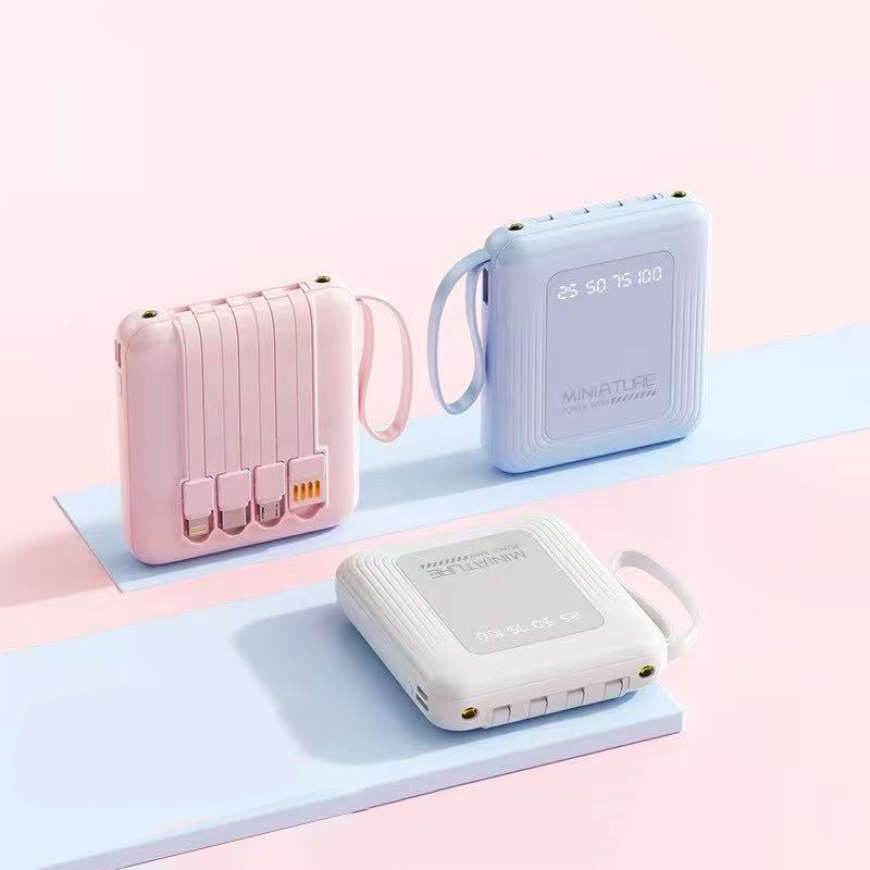 Banco de energía de pantalla digital inteligente de gran capacidad, pequeño, portátil, cargador rápido, banco de energía móvil, ampliamente compatible con viajes sin cables