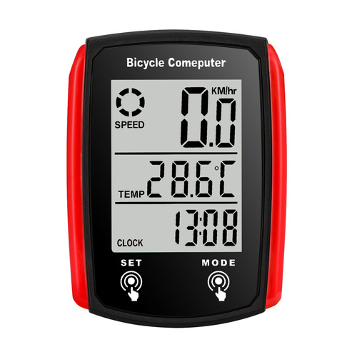 Mountain road self-propelled wired code meter large screen English waterproof luminous speedometer speedometer touch screen code meter
