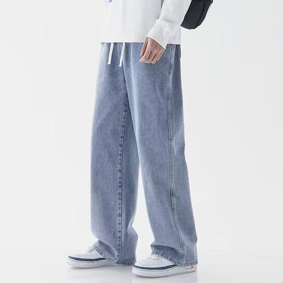 Jeans Men's Autumn plus size Straight Pants Men's Loose Trendy Hong Kong Style Ins Wide Leg Pants Casual Long Pants