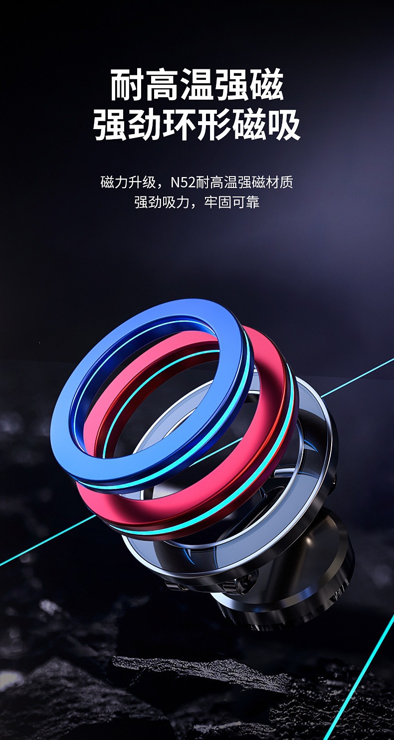 Metal Car-Mounted Magnetic Phone Holder with 360-Degree Rotation and Foldable Design, Compact and Exquisite, Multifunctional and Suitable for Home Use