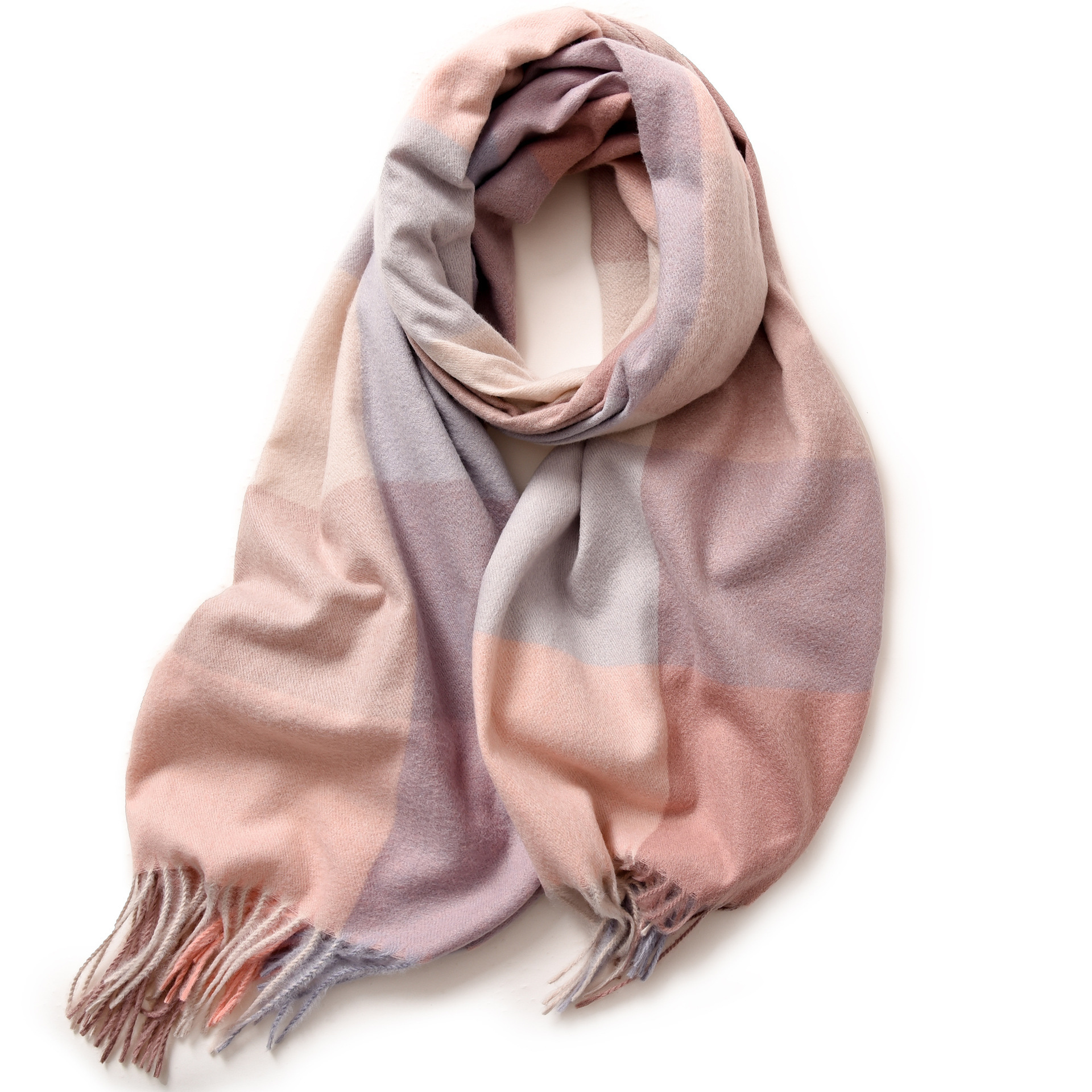Buñuelo a cuadros para mujeres de otoño y invierno explosión de cachemira caliente buñuelo de oficina con buñuelo de alta calidad para mujeres de invierno