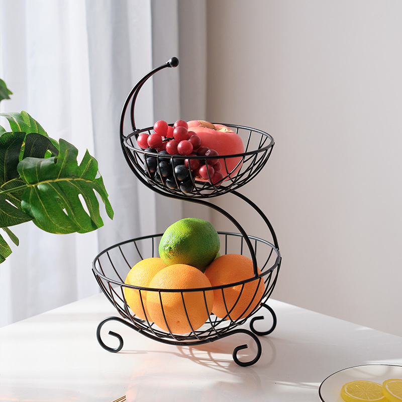 Plato de frutas Sala de estar Aperitivos domésticos Plato de colocación Cesta de frutas multicapa Plato de frutas de oficina Plato de frutas Salón de belleza Plato de frutas