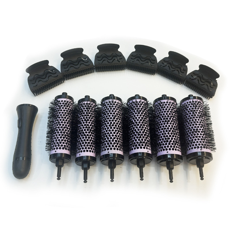 6-Piece aluminio cobre peine conjunto de las mujeres conjunto transfronterizo de aceite Cabeza modelado pelo rizador pelo peine cabeza de masaje peine