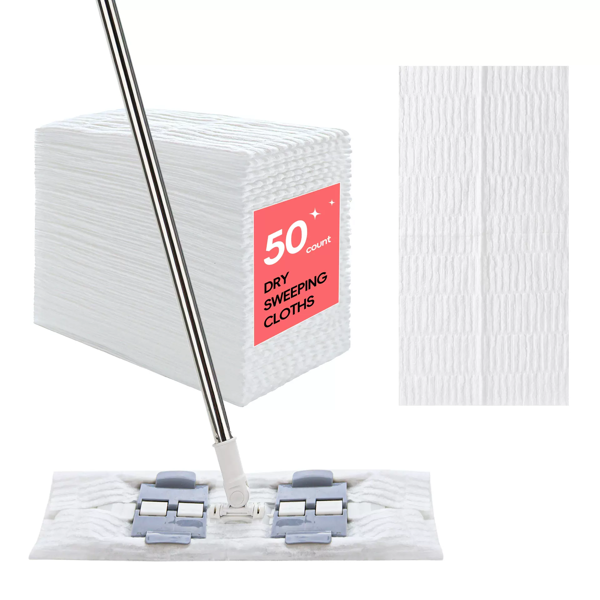 跨境静电除尘纸吸尘沾毛发XL大号SWIFFER 配件一次性拖把布拖把纸