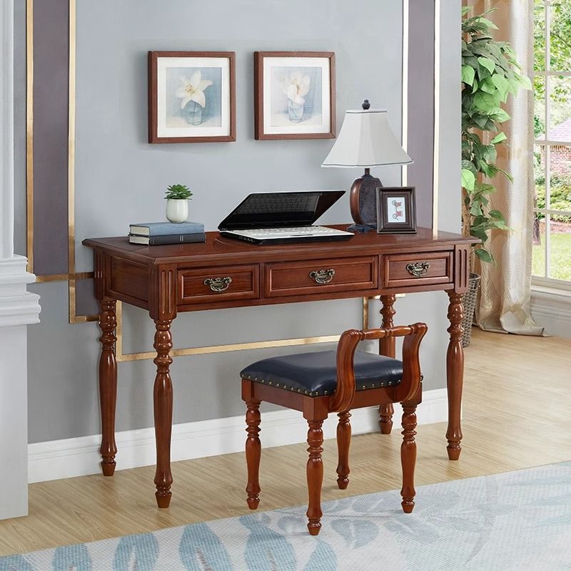 Casual Solid Wood Desk American Retro Writing Desk European Style Bedroom Home Computer Desk Small Apartment