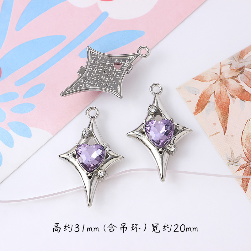甘いクールなギャルの十字の星の双穴の合金のペンダントdiyの手作りのアクセサリのブレスレットのネックレスの部品の材料のペンダント|undefined