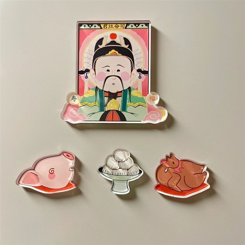신 오브 부 주방 냉장고 스티커 2 차 신 예배 냉장고 스티커 새로운 시대 주방 신 인터넷 레드 마그네틱 아크릴
