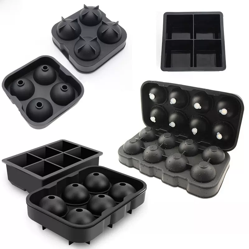 硅胶冰格模具冰球模具4格4球6格6球8格8球制冰盒圆形方形冰块模具