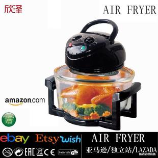 Cross-Border Export Visual Air Fryer 20L Large Capacity Glass Light Wave Oven French Fries Electromechanical Fryer Foreign Trade Wholesale