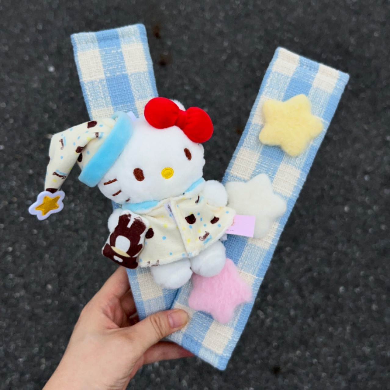 New Pajamas Kitty Cat Plush Doll Car Seat Belt Shoulder Cover Car Interior Supplies New Car Gift
