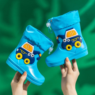 Children's Waterproof Water Shoes for Toddlers, Girls' Rubber Rain Boots, Boys' Non-Slip Rain Boots for Students