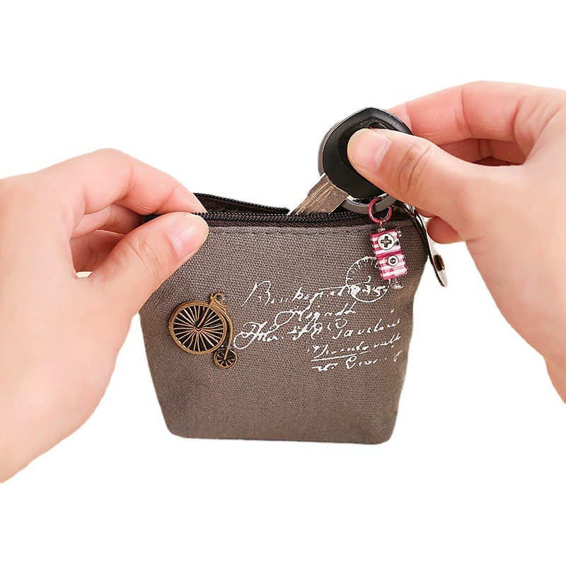 Новый женский кошелек для монет в Корейском стиле, Холщовый кошелек на молнии, небольшая квадратная сумка, фабрика в наличии оптом