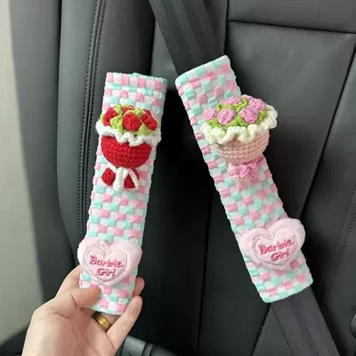Seat belt shoulder pad Car Seatbelt Shoulder Pads - pink-bouquet-red-bouquet-shoulder-cover