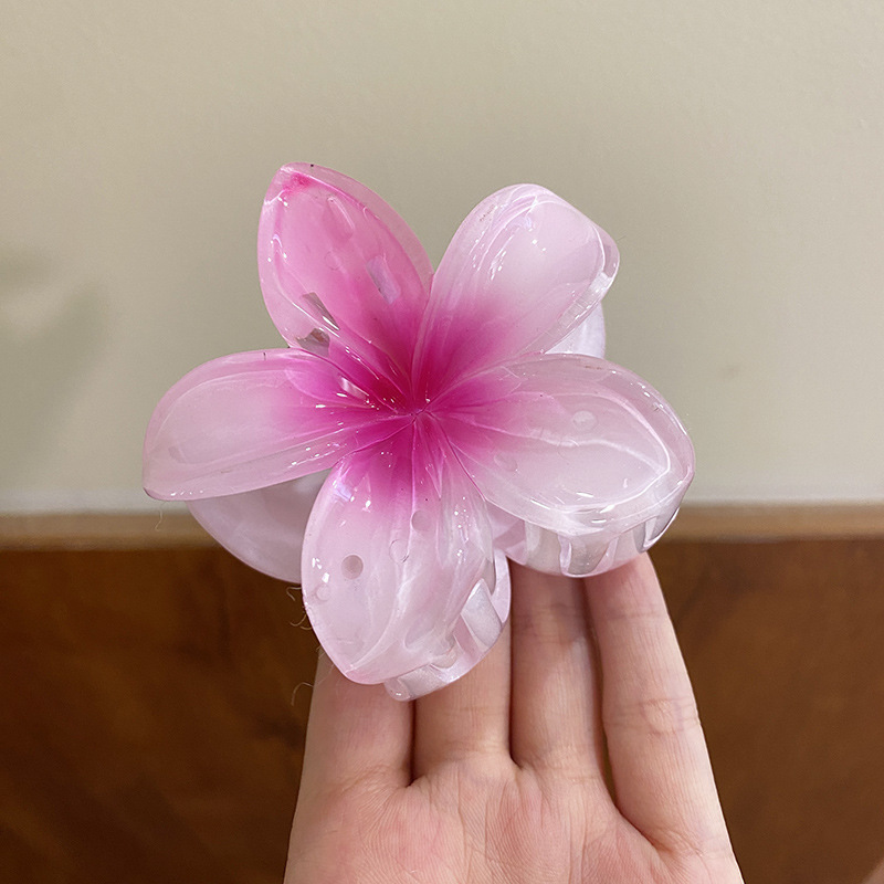 早春配饰玫瑰花白色花朵发夹大号鸭嘴夹女2025年新款高级感发饰品|undefined