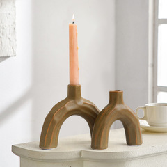 歐美風ins簡約幾何素雅陶瓷燭台拍照道具家居裝飾品擺件禮品禮物