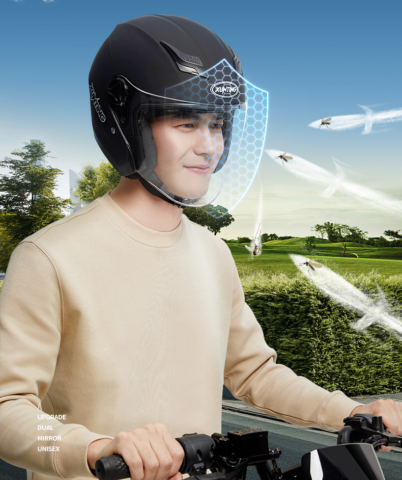 3c Certified Electric Car Helmet Winter Motorcycle Men's and Women's Autumn and Winter Warm Four Seasons Universal Helmet 3/4 Helmet