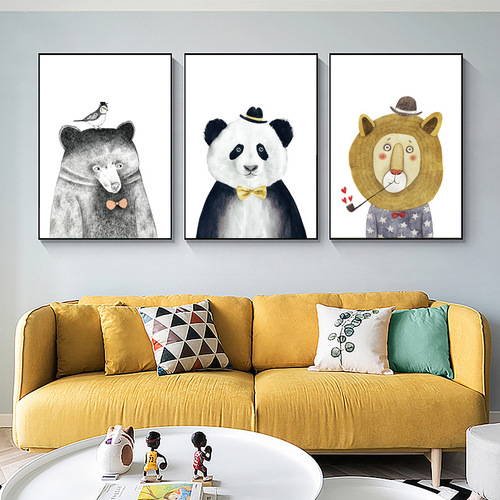 Modern Minimalist Living Room Decoration Painting Entrance Hall Hotel Sofa Background Wall Corridor Triple Decoration Painting Wholesale