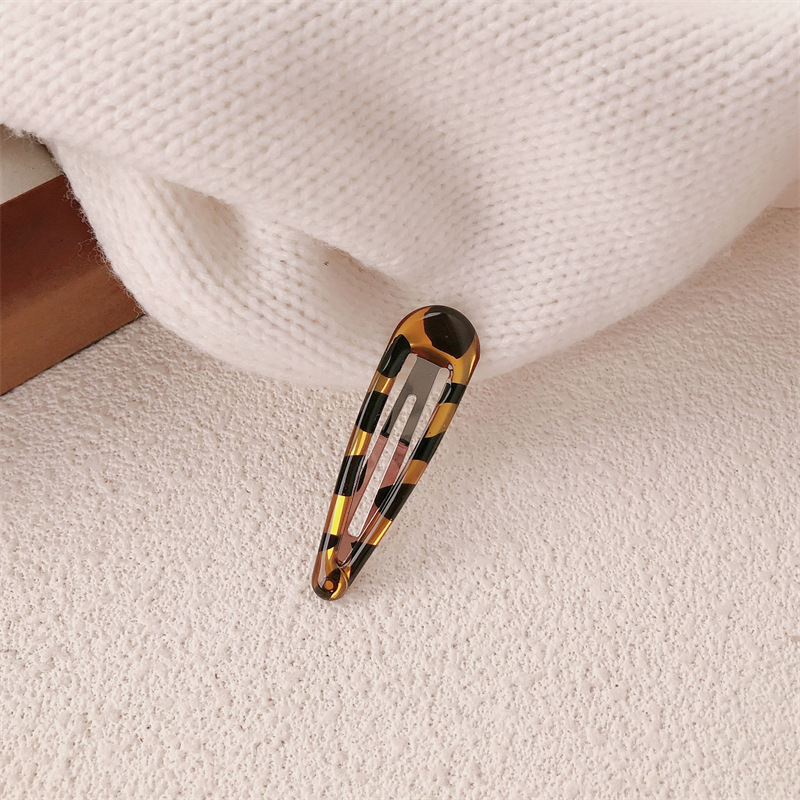 Coreano simple estampado leopardo clips para el cabello de chicas bonitos clips de frangeo lateral adorable clips de BB clips para el cabello de la cabeza