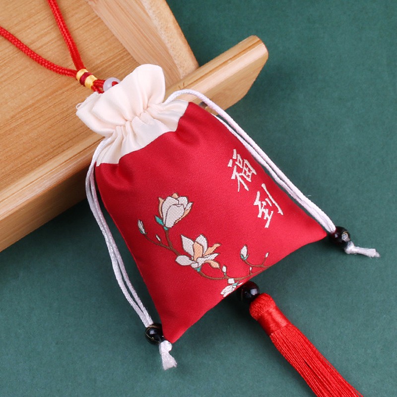 Bolsita bolsita bolsa vacía Dragon Boat Festival portátil repelente de mosquitos bolsa DIY azul y blanco bolsa de lino de algodón bolsa bolsita