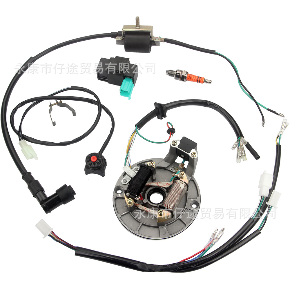 Off-road motorcycle accessories 50-110CC foot start JH70 wiring harness spark high voltage package CDI ignition system