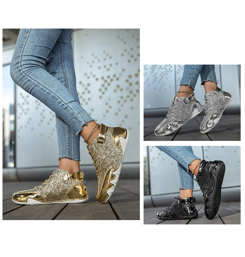 Bốt Martin cổ cao cá tính, bốt cổ ngắn unisex phong cách casual — S8008 Bạc, S8008 bạch kim, S8008 đen bóng chi tiết 2