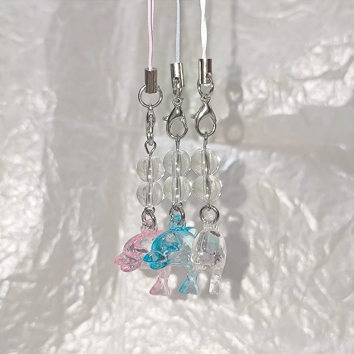 Lucky Dolphin Handmade Beaded Mobile Phone Chain Pendant Camera Chain Cute Ins Girl Guben Chain