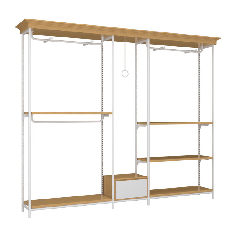 Tienda de ropa de las mujeres estante soporte de exhibición piso percha pared tienda de ropa estante percha madera maciza ropa rack