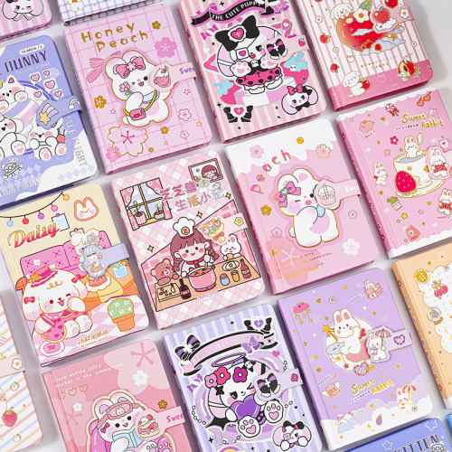 High-quality 64K gold foil full-color magnetic bookmark planner for students, 32K diary notebook, A5 size planner