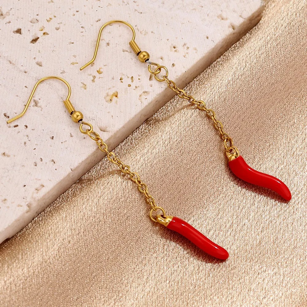 Pequeño colgante de pimienta de acero inoxidable pendientes de pimienta roja colgante de joyería europea y americana colgante didiy accesorios de joyería