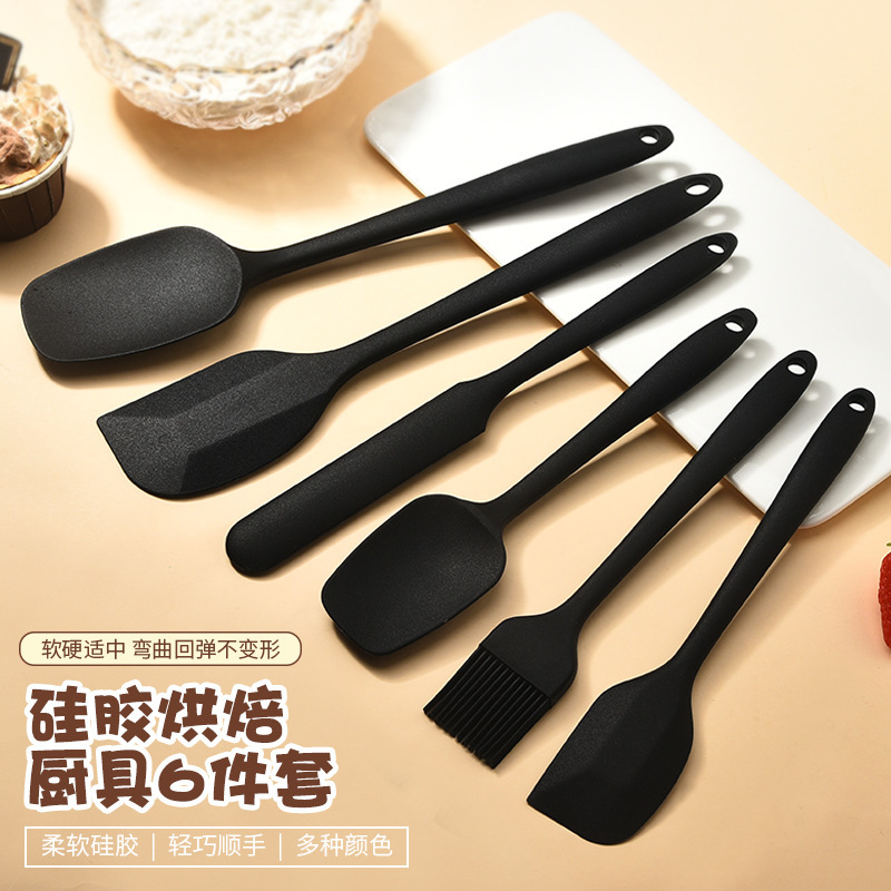 硅胶刮刀6件套厨房烘焙奶油黄油抹刀耐高温烘焙工具不沾易清|undefined