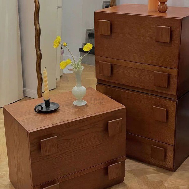 3l中古卡門櫃組合多功能實木收納北歐實木日式床頭櫃復古輕奢儲物