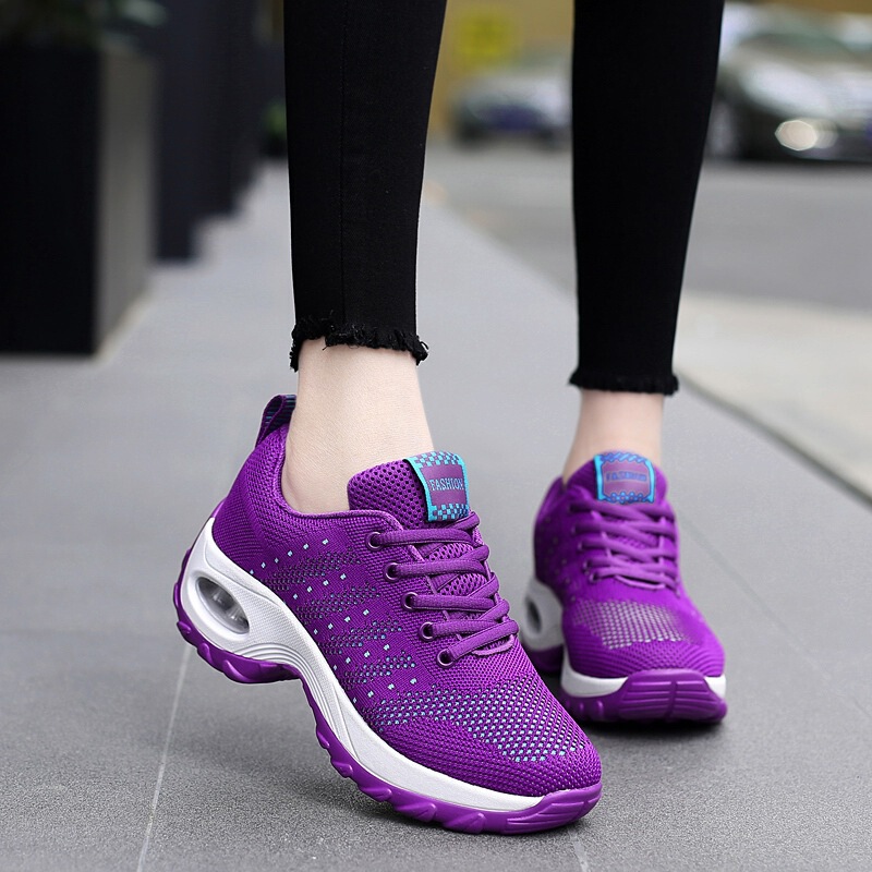 New Women's Shoes, Casual Large Size Air-Cushion Fly-Knit Sneakers, Slip-On Shoes, Fashionable Rocking Shoes, Wholesale Breathable New Women's Shoes, Casual Large Size Air-Cushion Fly-Knit Sneakers, Slip-On Shoes, Fashionable Rocking Shoes, Wholesale Breathable