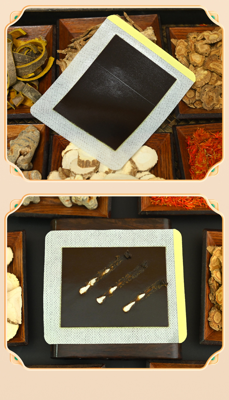 Honey Herbal Plaster Patch Feng Mi Gao Yao Tie Self Heating Topical Paste for Neck Shoulder Back and Legs 10x12 cm in use