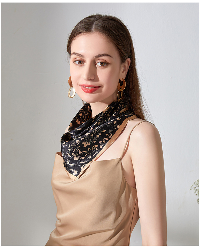 Women's Elegant Color Block Satin Silk Scarf display picture 3