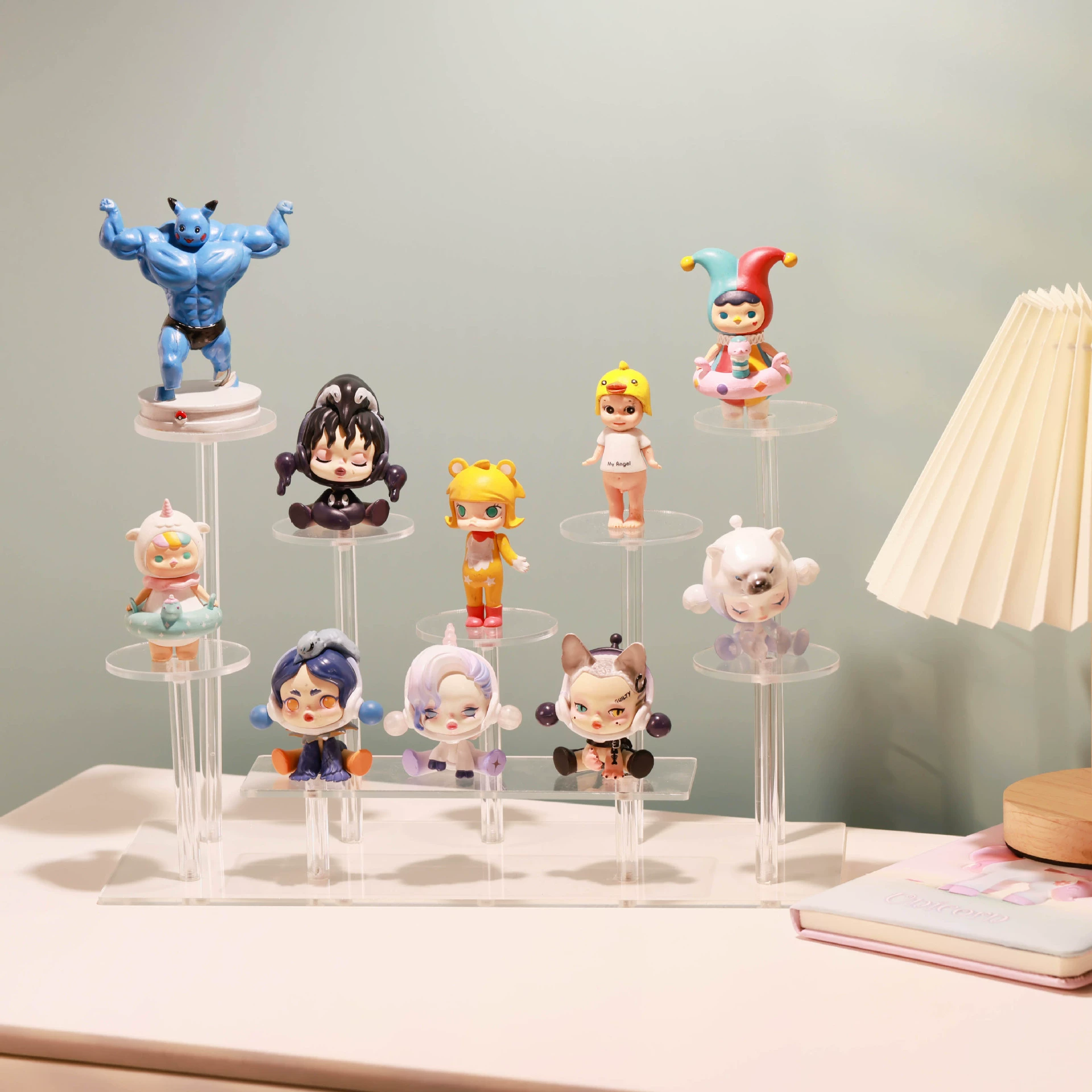 Акриловая подставка для кукол ручной работы, прозрачная многослойная подставка для хранения духов, стеллаж для хранения образцов косметики