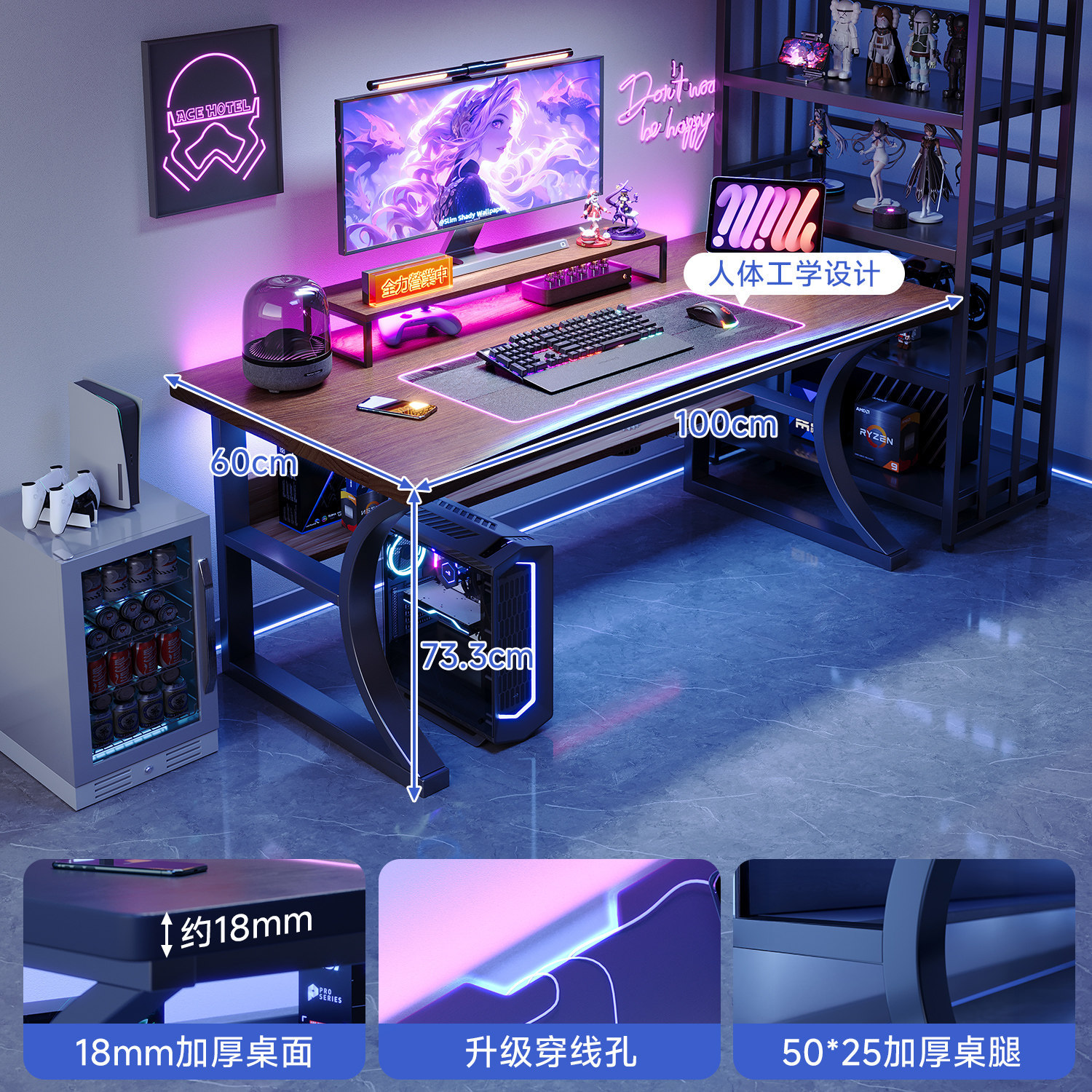 Mesa de madera maciza mesa de computadora de escritorio dormitorio mesa de oficina doméstica mesa de estudio mesa de trabajo brazo de sujeción