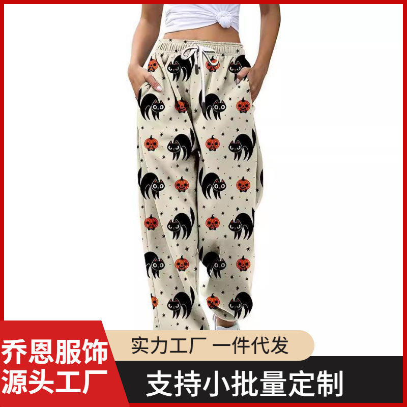 2024 Cross-Border New Amazon 3D Printed Digital Halloween Peripheral Casual Sports Pants for Women Customized 2024 Cross-Border New Amazon 3D Printed Digital Halloween Peripheral Casual Sports Pants for Women Customized