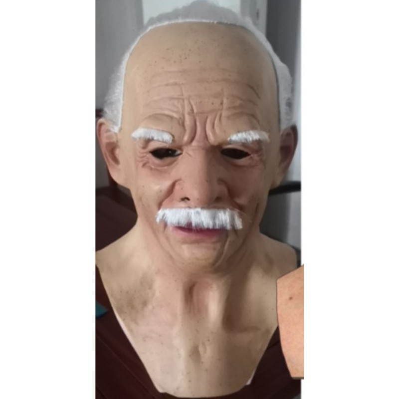 Estación independiente de Halloween nueva Máscara vieja abuela tocado vestir apoyos látex Calvo sombrerería transfronteriza