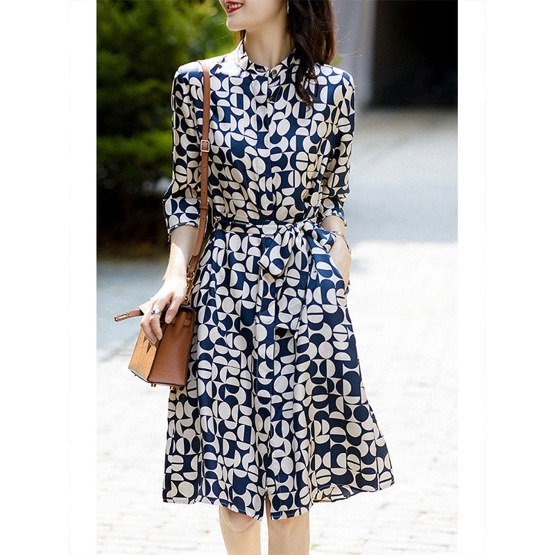 Spring summer fashionable silk dress