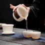 高档旅行便携羊脂玉茶具