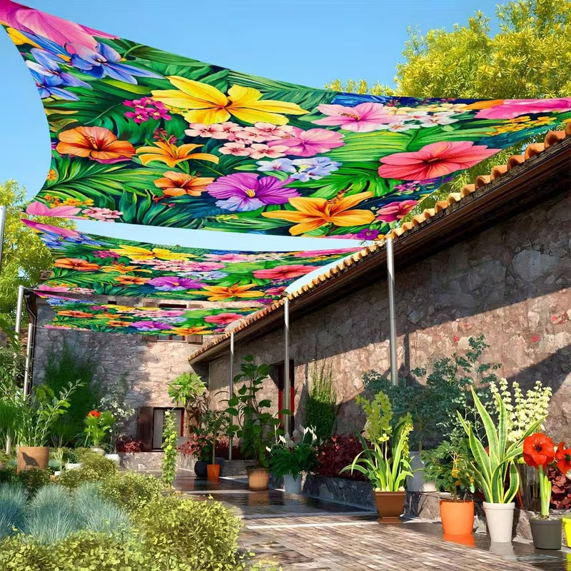 Cross-Border Jit Bohemian Mandala Floral Gradient Color Outdoor Sunshade Curtain Sunshade Cloth Canopy Factory Direct Sale