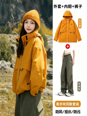 Autumn and Winter Liu Yifei Style Three-In-One Women's Outdoor Jacket Set 2026 New Model Windproof Waterproof Men's Jacket