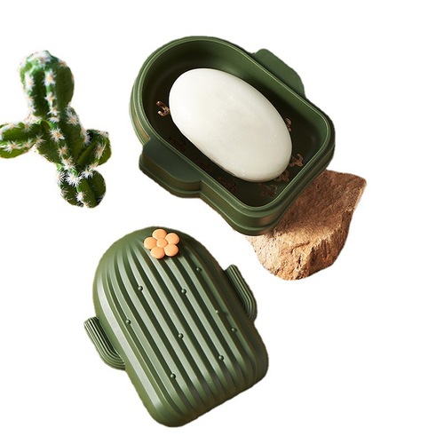 Cartoon cute soap box new style household soap box with lid bathroom toilet dormitory drain soap box wholesale