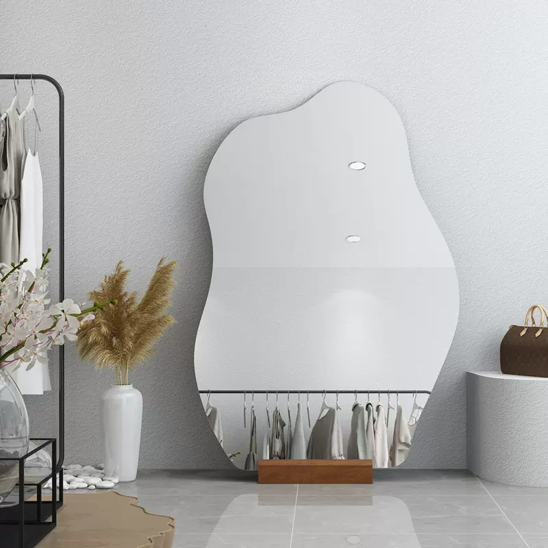 ins全身镜服装店网红穿衣镜异形云朵镜子家用落地镜女入户试衣镜